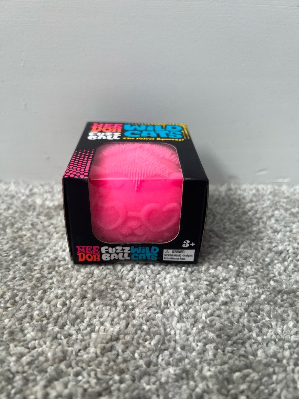 Needoh Fuzz Wild Ball Cats Pink Sensory Toy